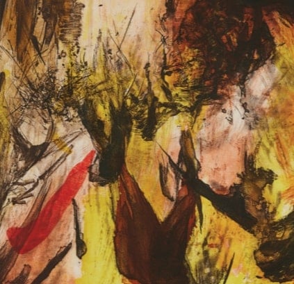 Zao Wou Ki Postcard, 'Untitled' 1969, swatch